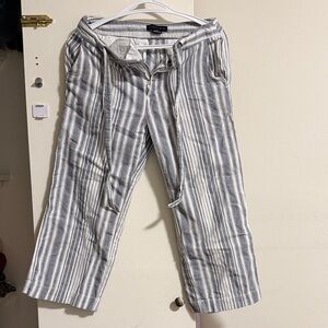 Dockers Men's Blue and White Striped Chinos